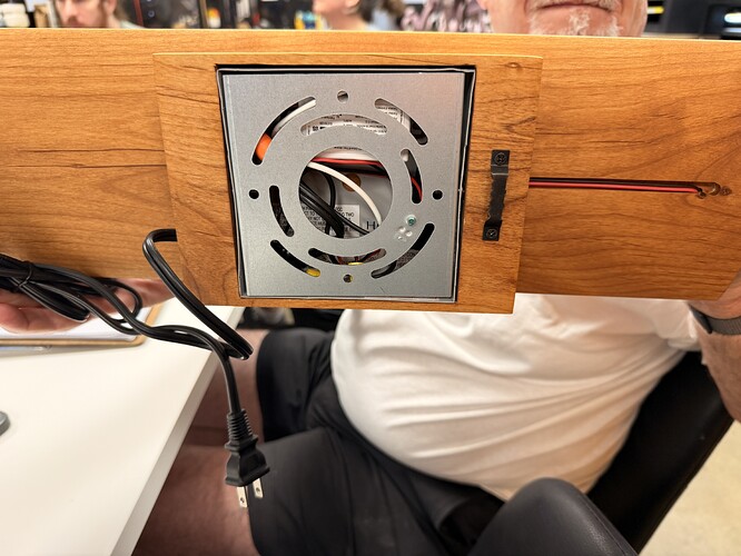 The back, with a real electrical box pocketed in