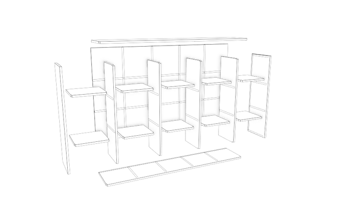 Cab 1 (Open Shelves ) - Perspective
