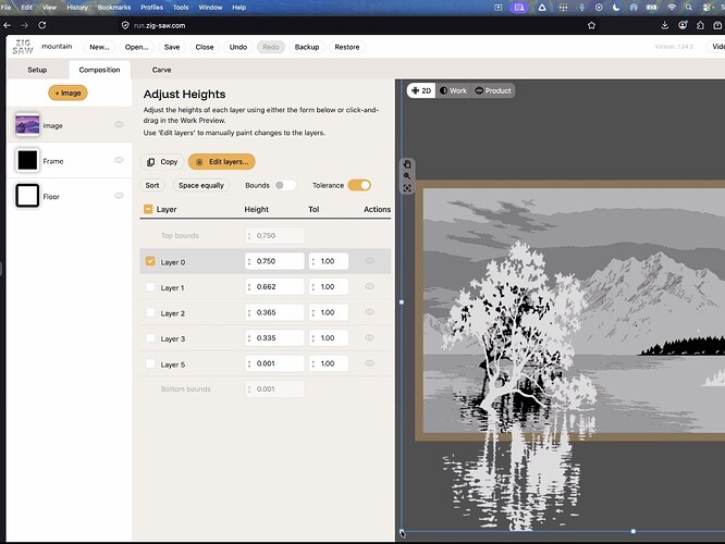 zig-saw in action: image in, height layers out